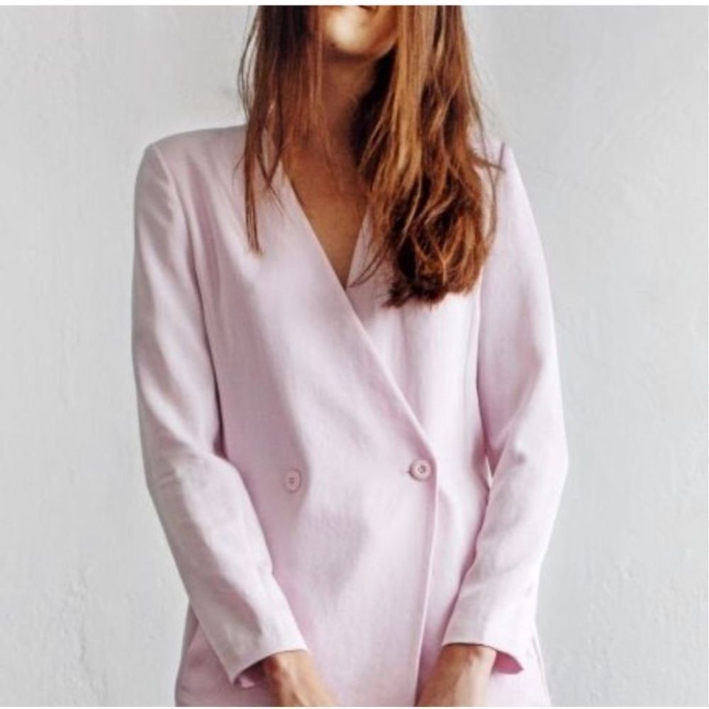 Rodebjer Polly Twill Blazer | Frosty Pink